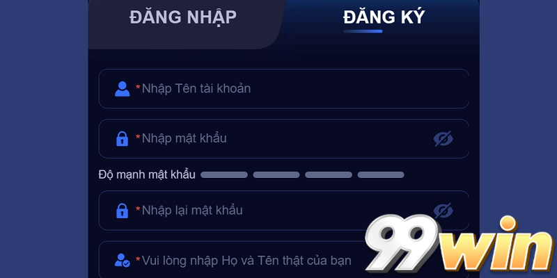 Đăng ký 99win: Hướng dẫn tạo tài khoản với 3 bước