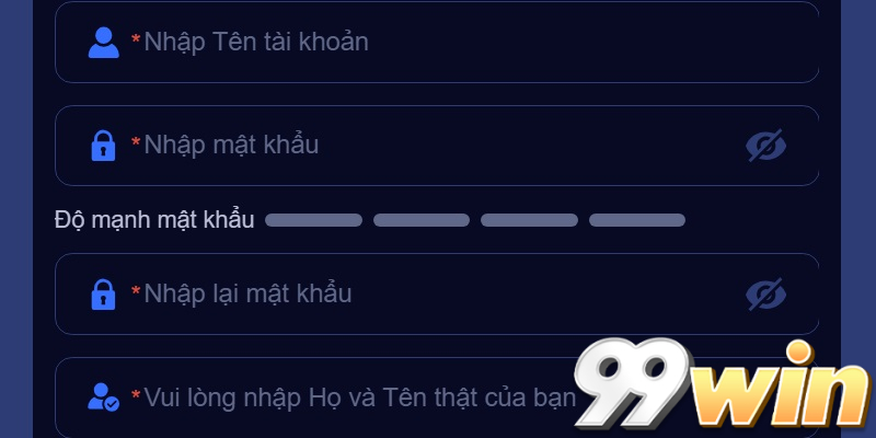 Điền thông tin đăng ký