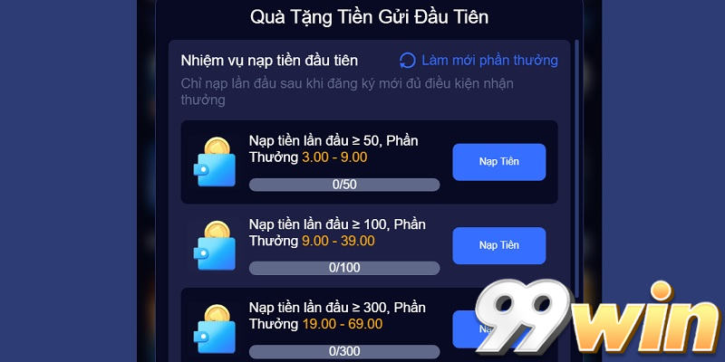Khuyến mãi 99win chào mừng tân thủ