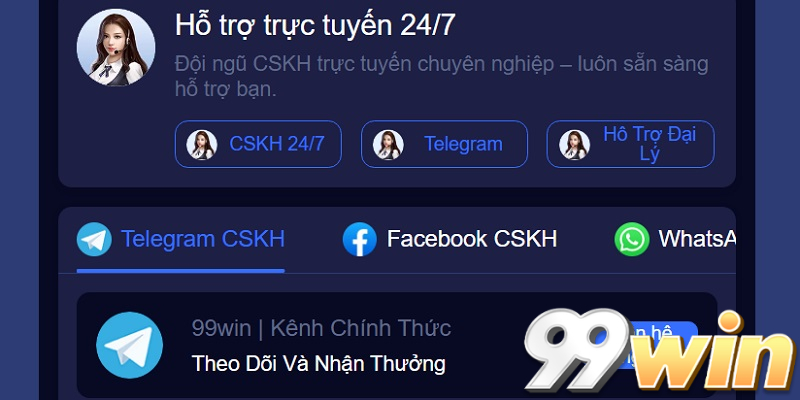 Tổng hợp các phương thức liên hệ 99win