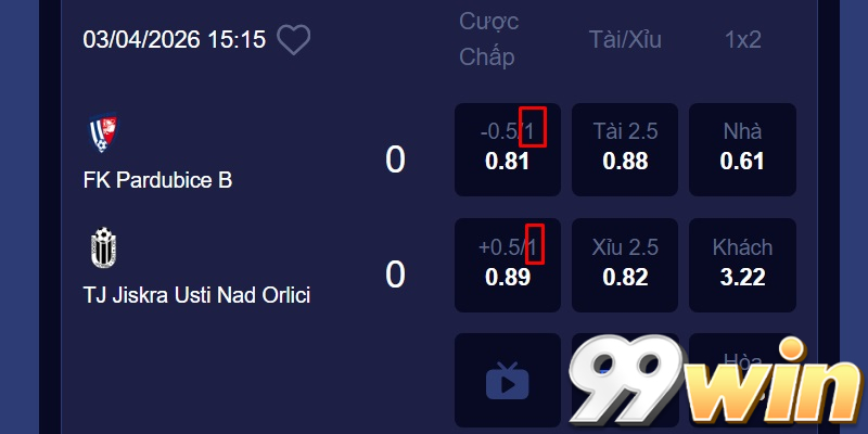 Kèo chấp 1 trái